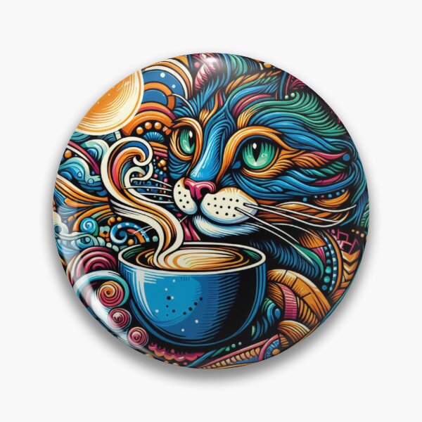 Item preview, Cat & Coffee Vintage Artistic designed and sold by SilverLook48.
