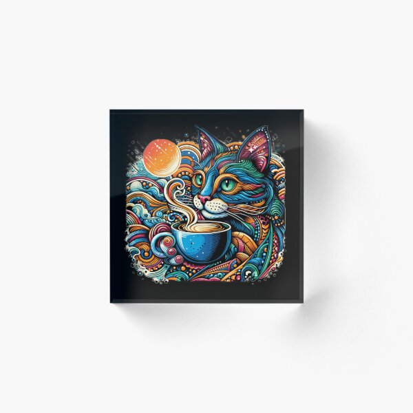Item preview, Cat & Coffee Vintage Artistic designed and sold by SilverLook48.
