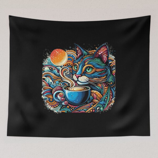 Item preview, Cat & Coffee Vintage Artistic designed and sold by SilverLook48.