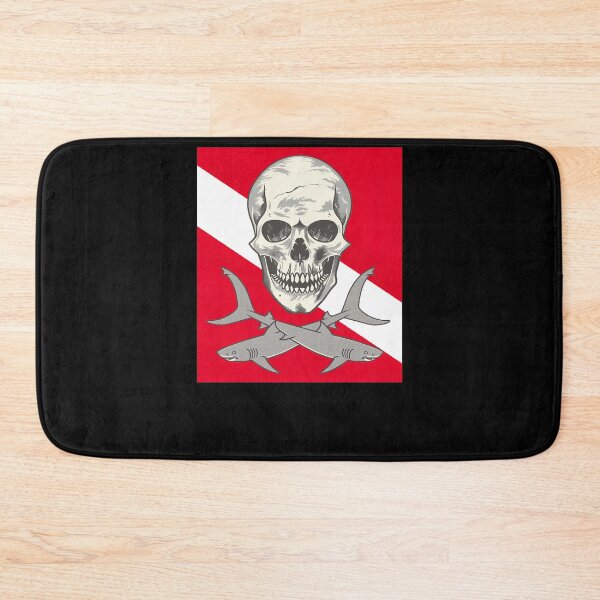 Item preview, Skull and Sharks on Diving Flag designed and sold by Yogimeister.