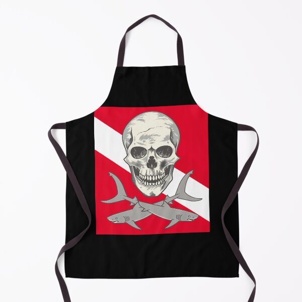 Item preview, Skull and Sharks on Diving Flag designed and sold by Yogimeister.