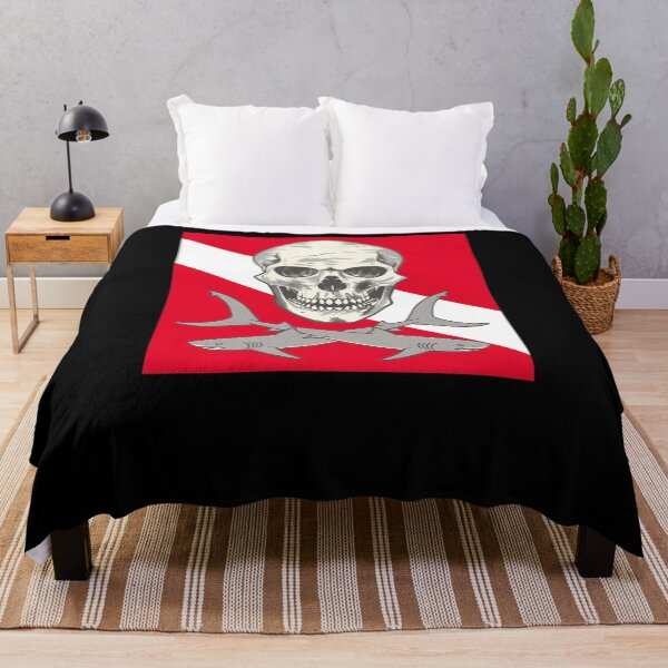 Item preview, Skull and Sharks on Diving Flag designed and sold by Yogimeister.