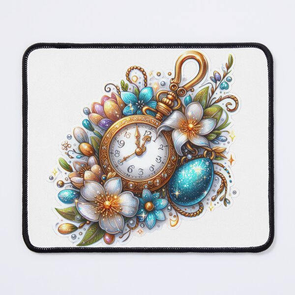 Item preview, clock and flowers Easter cute sticker designed and sold by Expressions-Sel.