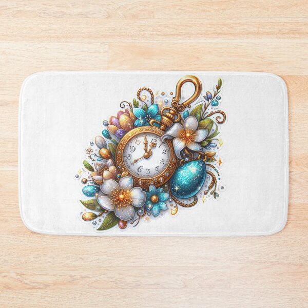 Item preview, clock and flowers Easter cute sticker designed and sold by Expressions-Sel.
