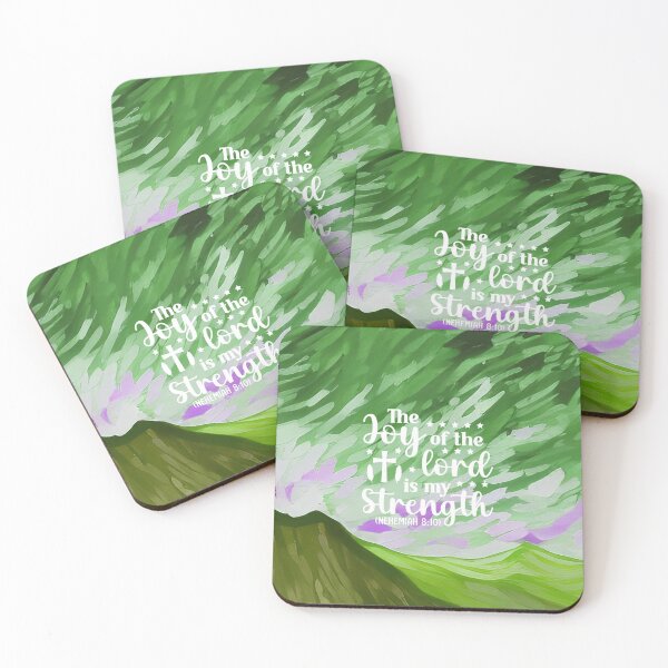 Item preview, Bible verses about strength - Nehemiah 8:10 - Preppy Green Mountains Art designed and sold by SpartanDStore.