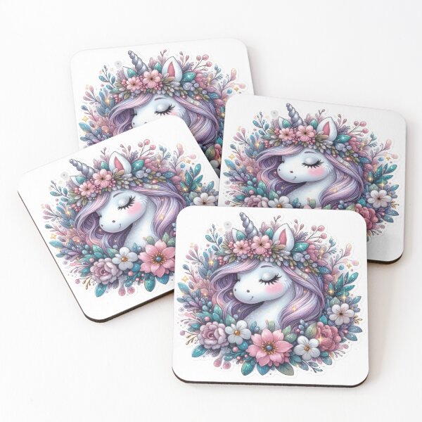 Item preview, unicorn with flowers Easter cute sticker designed and sold by Expressions-Sel.
