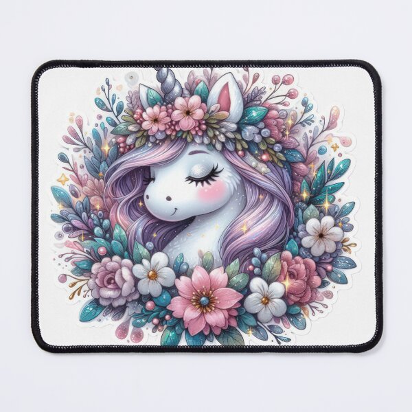 Item preview, unicorn with flowers Easter cute sticker designed and sold by Expressions-Sel.