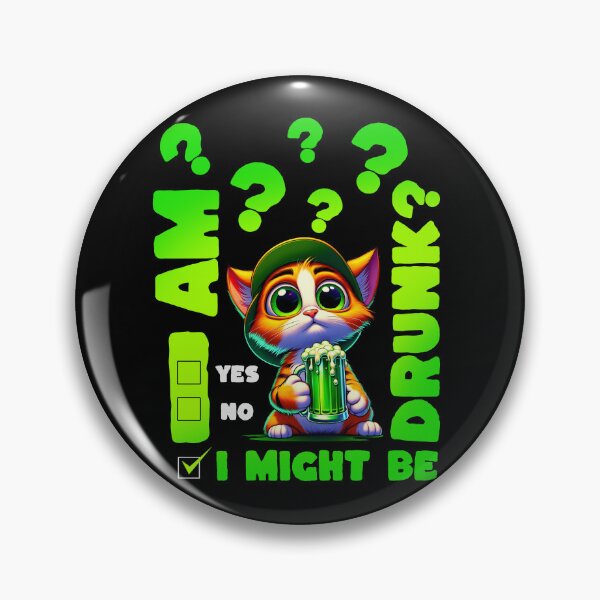 Item preview, Am I Drunk i might be shirt , green cat, ireland cat designed and sold by Ninja-Cat-Corp.