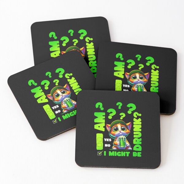 Item preview, Am I Drunk i might be shirt , green cat, ireland cat designed and sold by Ninja-Cat-Corp.