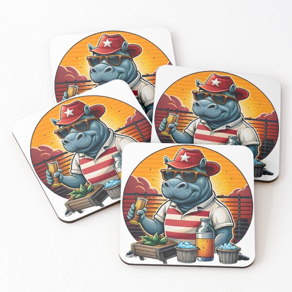 Item preview, barbecue-loving hippo with glasses and a hat designed and sold by Arextr.