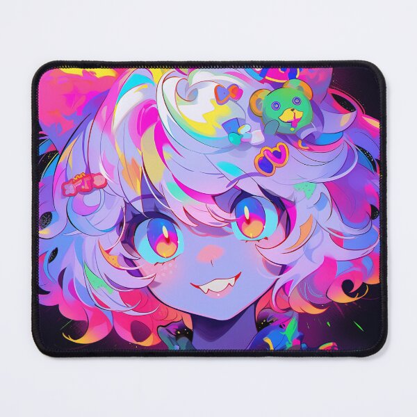 Item preview, Vibrant Psychedelic Joyful Anime Girl designed and sold by bubblegoth.