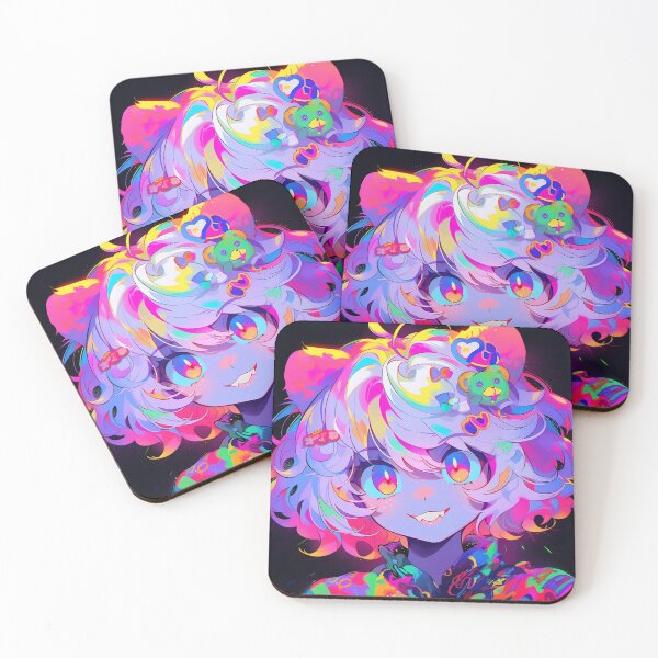 Item preview, Vibrant Psychedelic Joyful Anime Girl designed and sold by bubblegoth.