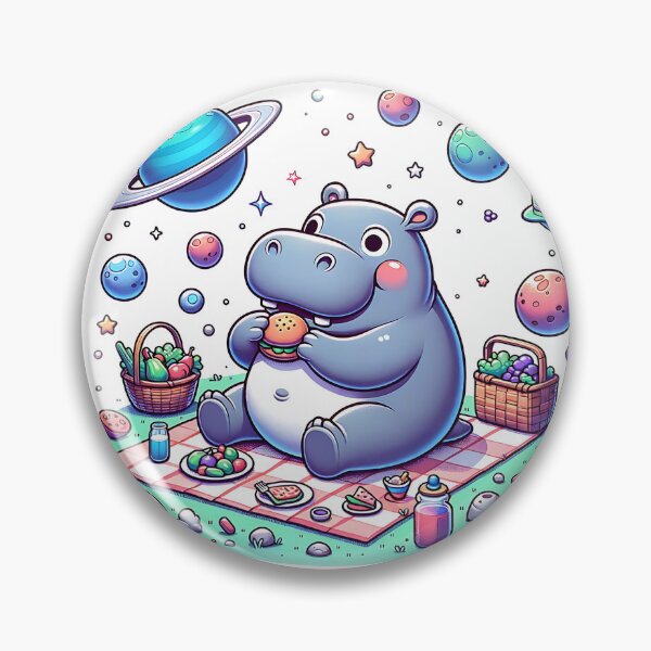 Item preview, Cosmic Hippo: A Surreal Picnic in Space designed and sold by 0penvimark.