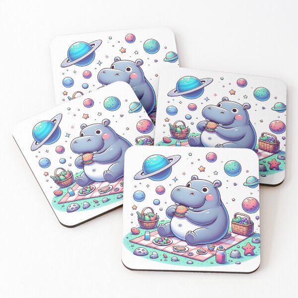 Item preview, Cosmic Hippo: A Surreal Picnic in Space designed and sold by 0penvimark.