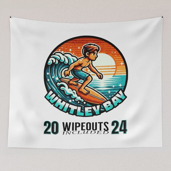 Item preview, Whitley Bay Surfer Wipeouts Included 2024 Cartoon Style designed and sold by MerchByCraig.