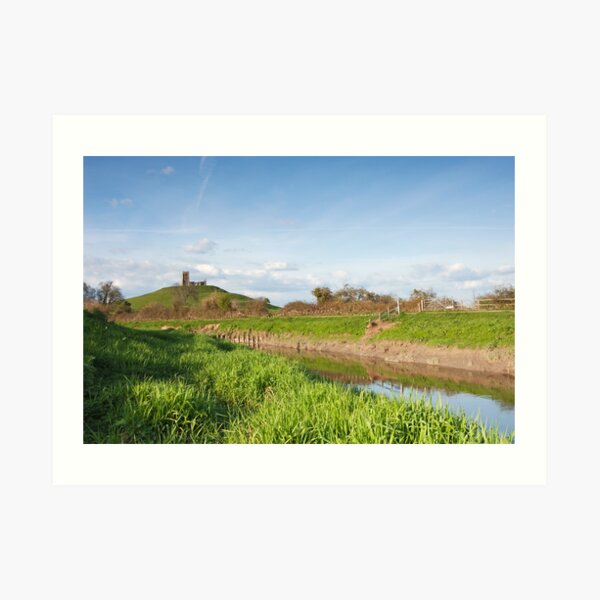 River Parrett and Burrow Mump Art Print