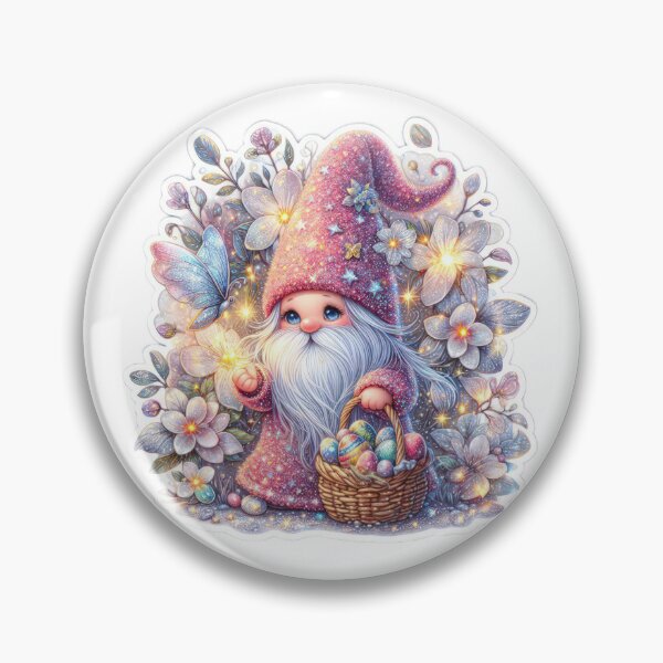 Item preview,  gnome with flowers Easter cute sticker designed and sold by Expressions-Sel.