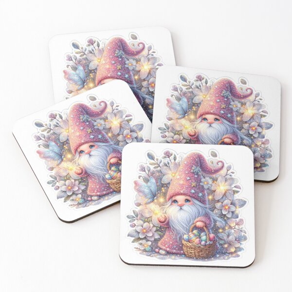 Item preview,  gnome with flowers Easter cute sticker designed and sold by Expressions-Sel.