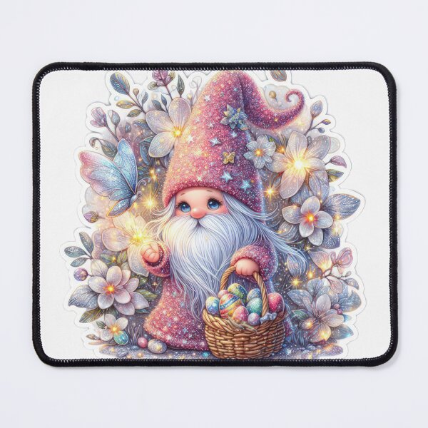 Item preview,  gnome with flowers Easter cute sticker designed and sold by Expressions-Sel.