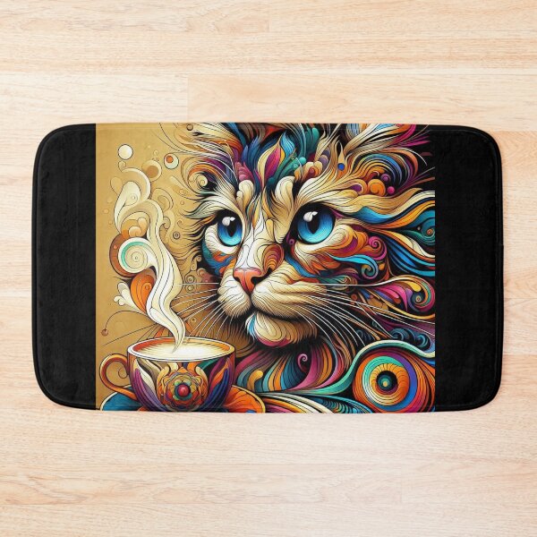 Item preview, Cat Drink Coffee Vintage Artistic designed and sold by SilverLook48.