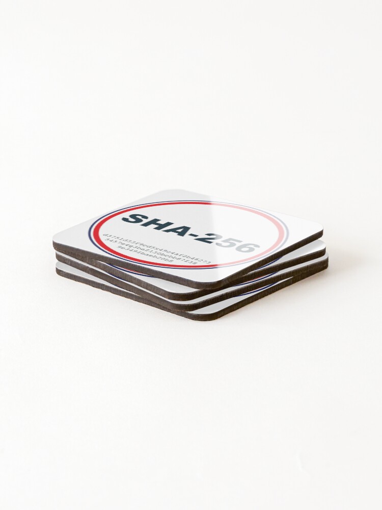 Thumbnail 4 of 5, Coasters (Set of 4), SHA-256 Hash Crypto Blockchain Algorithm designed and sold by RoyalTarget.