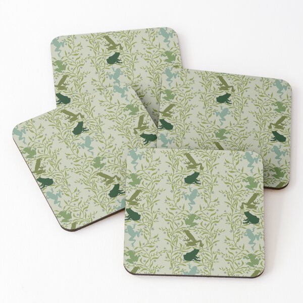 Item preview, Simplified Frogs and Flowers Damask Pattern - Light  designed and sold by GenAumonier.