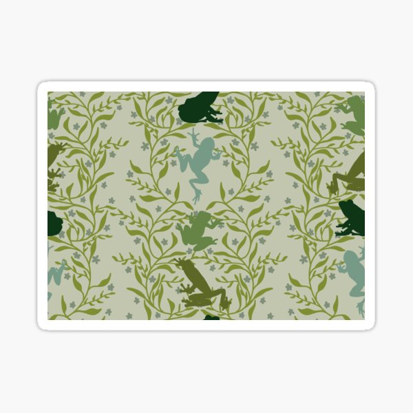 Item preview, Simplified Frogs and Flowers Damask Pattern - Light  designed and sold by GenAumonier.