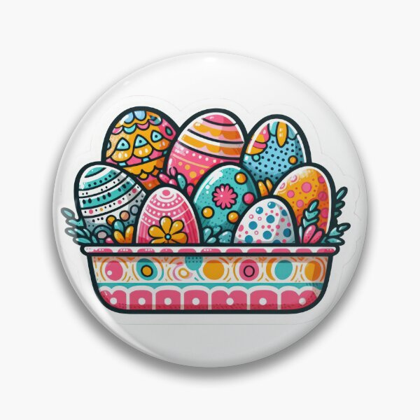 Item preview,  plate of Easter eggs Easter cute sticker designed and sold by Expressions-Sel.