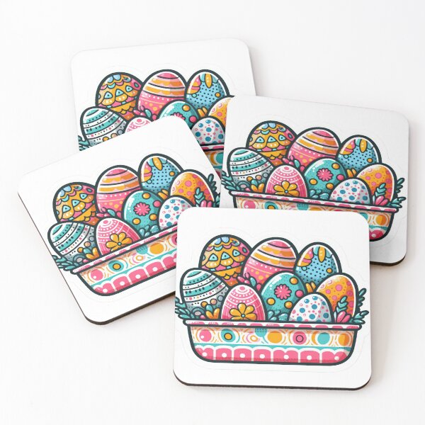Item preview,  plate of Easter eggs Easter cute sticker designed and sold by Expressions-Sel.