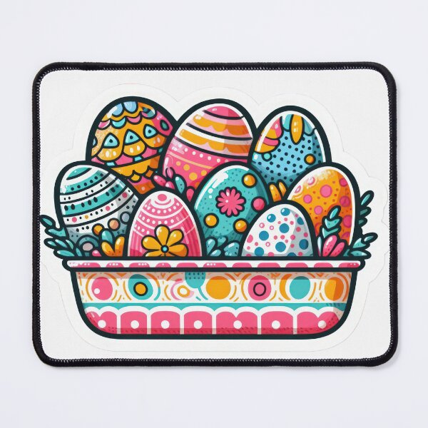 Item preview,  plate of Easter eggs Easter cute sticker designed and sold by Expressions-Sel.