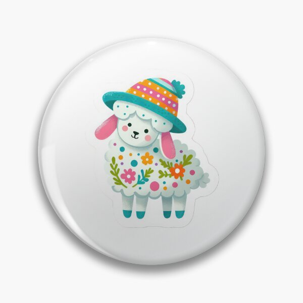 Item preview, lamb with flowers Easter cute sticker designed and sold by Expressions-Sel.