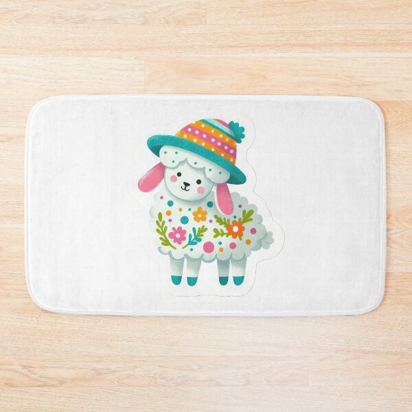 Item preview, lamb with flowers Easter cute sticker designed and sold by Expressions-Sel.