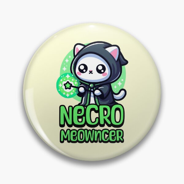 Item preview, Necro Meowncer! Cute Cat Necromance Pun designed and sold by PMCreative.
