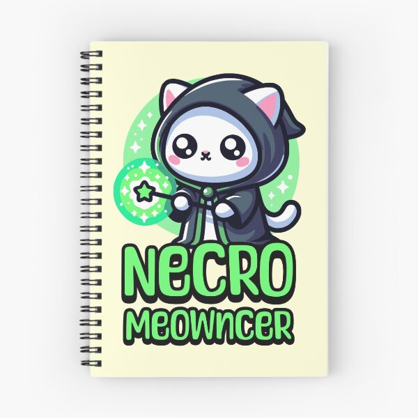 Item preview, Necro Meowncer! Cute Cat Necromance Pun designed and sold by PMCreative.