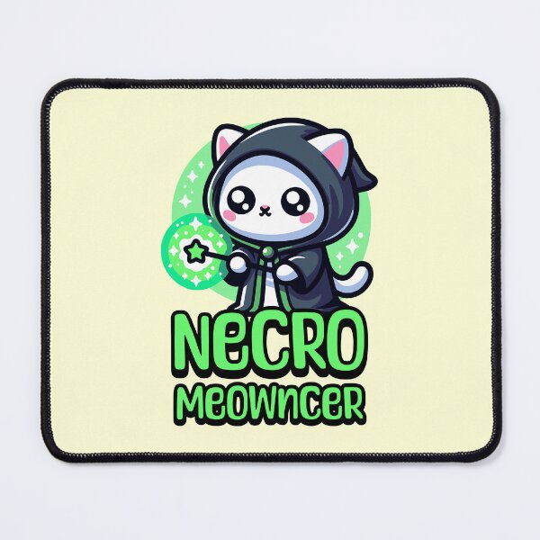Item preview, Necro Meowncer! Cute Cat Necromance Pun designed and sold by PMCreative.