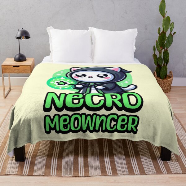 Item preview, Necro Meowncer! Cute Cat Necromance Pun designed and sold by PMCreative.