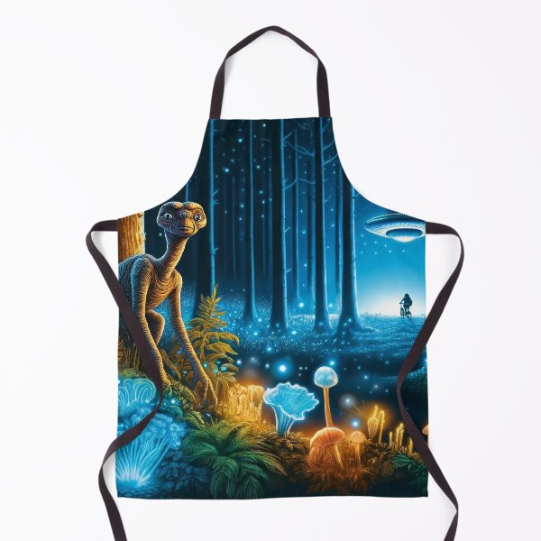 Item preview, Enchanted Bioluminescent Forest with Alien Visitor designed and sold by FantasyVillaArt.