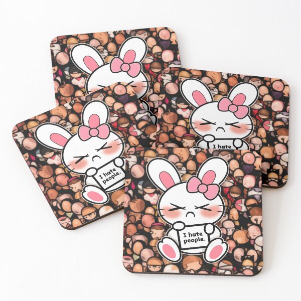Item preview, I Hate People - Cute Girl Rabbit with Attitude - Funny Design Image designed and sold by HeavyHits.