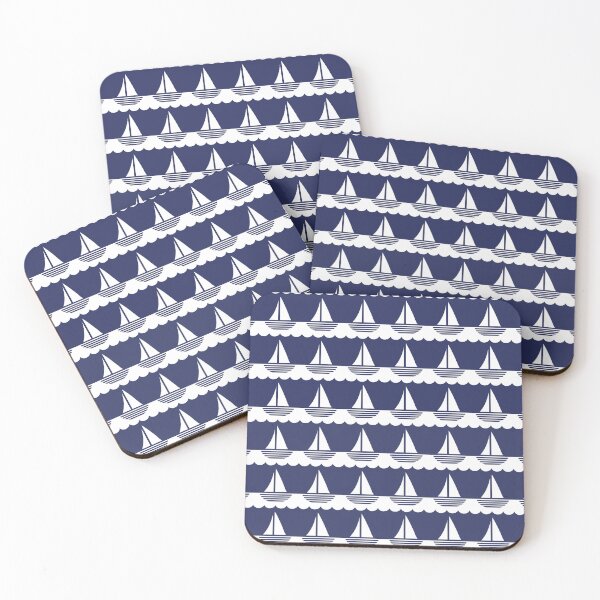 Item preview, Nautical Sailboat Pattern Blue and White designed and sold by tonymagnerart.