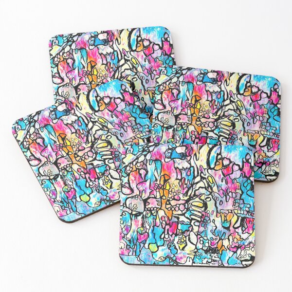 Item preview, 107. Fox: Abstract Art by Veera Zukova, bold black lines on swiped colors designed and sold by Veera Zukova.