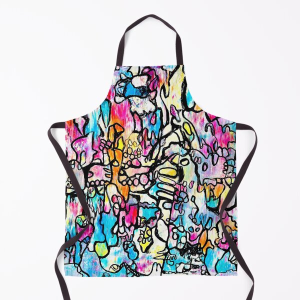 Item preview, 107. Fox: Abstract Art by Veera Zukova, bold black lines on swiped colors designed and sold by Veera Zukova.