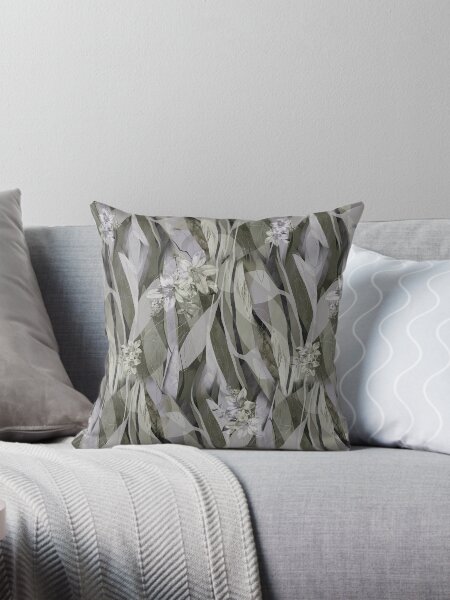 Item preview, gray floral abstract image designed and sold by Silverstone art.