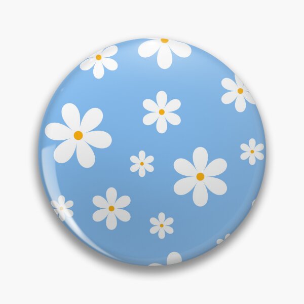 Item preview, White flowers pattern with blue background designed and sold by ElizabethCoelho.