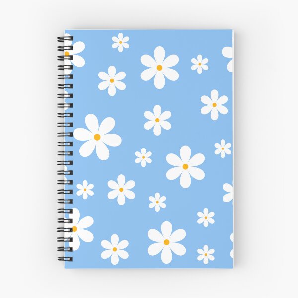 Item preview, White flowers pattern with blue background designed and sold by ElizabethCoelho.