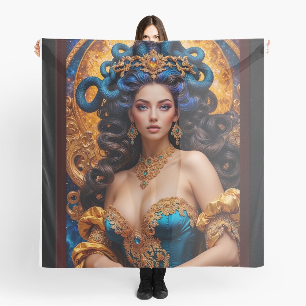 The Enchantress Of The Sun AI Concept Art by Xzendor7 - A Captivating Celestial Beauty 5 The Enchantress Of The Sun Mesmerizing AI Concept Art by Xzendor7 Decorative Ladies Scarf