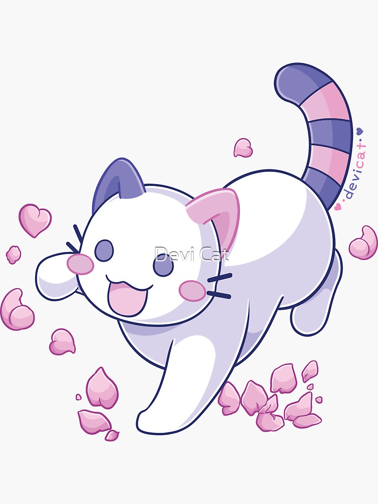 Thumbnail 3 of 3, Sticker, CandiCat Sakura • 2024 designed and sold by devicatoutlet.