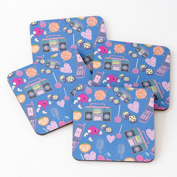 Item preview, Retro 60's pink blue and purple pattern designed and sold by BritishDelights.