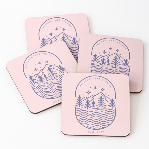 Item preview, Peaceful lake evening "Moon rise" - mountain - trials - nature - lake - camping - quote designed and sold by DeCodeArtShop.