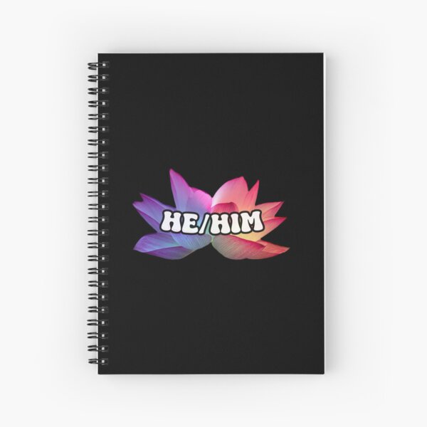 Item preview, He/Him Pronouns Rainbow Lotus Flower designed and sold by FunnyGayGuy.