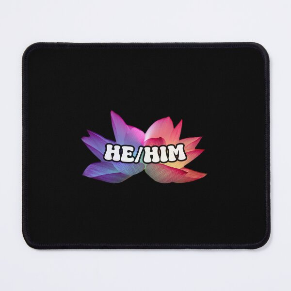 Item preview, He/Him Pronouns Rainbow Lotus Flower designed and sold by FunnyGayGuy.